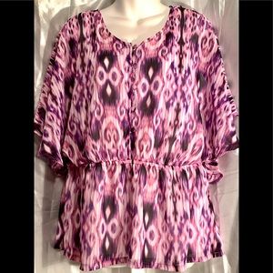 Women’s Cato Purple Splash Tunic Size: XL